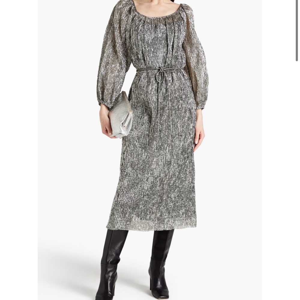 Tory Burch Metallic Long Sleeve Dress